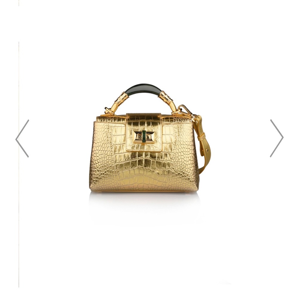 NWT Shiatzy Chen gold handbag